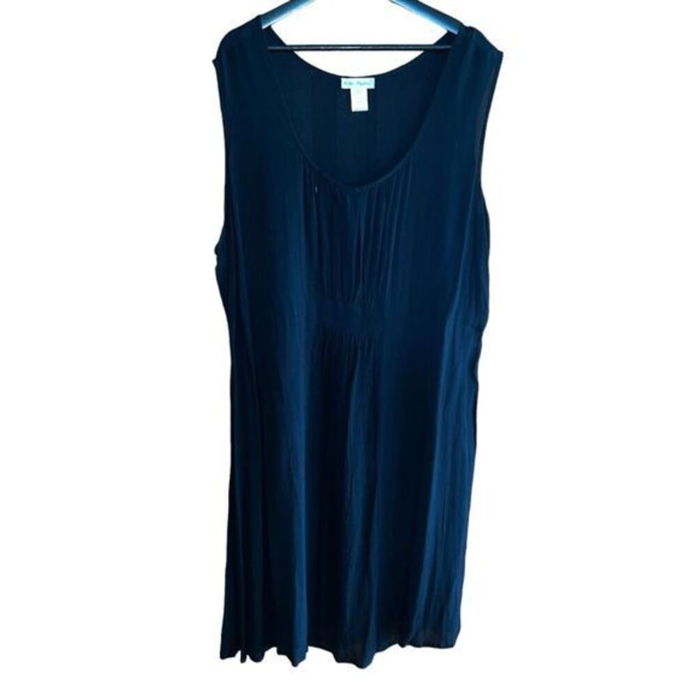Ulla Popken Sheer Midi Shift Dress 28/30 (S) Black Sleeveless Tank Swim Coverup‎